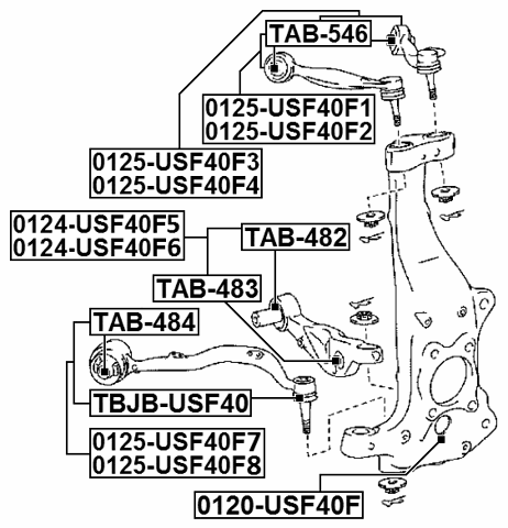 TAB-546 - BUSHING, FRONT UPPER CONTROL ARM