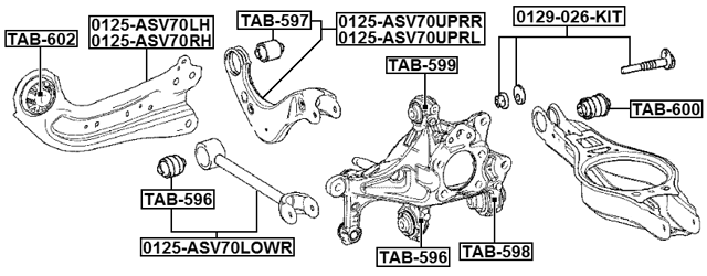 TAB-596 - REAR TRANSVERSE ROD BUSHING