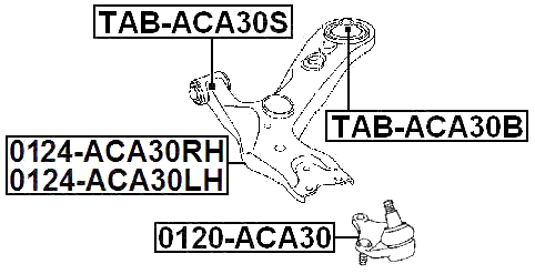 TAB-ACA30B - REAR BUSHING, FRONT CONTROL ARM