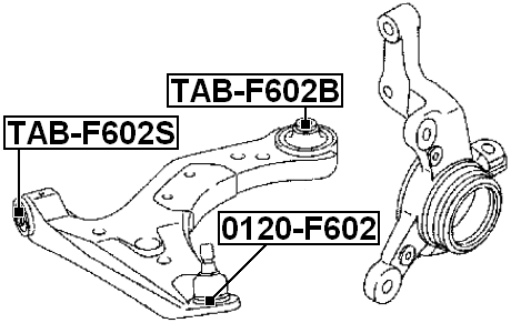 TAB-F602S - FRONT BUSHING, FRONT CONTROL ARM