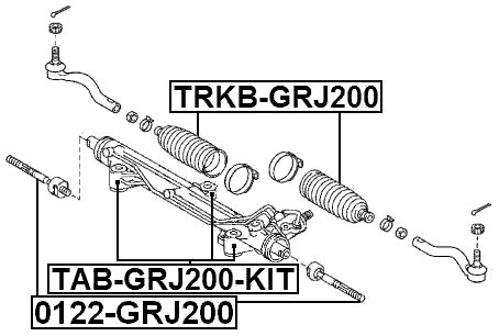 TAB-GRJ200-KIT - STEERING RACK BUSHING KIT