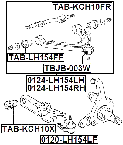 TAB-KCH10X - BUSHING, FRONT LOWER CONTROL ARM