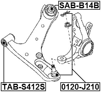 TAB-S412S - FRONT BUSHING, FRONT CONTROL ARM
