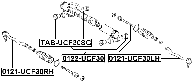 TAB-UCF30SG - STEERING RACK BUSHING