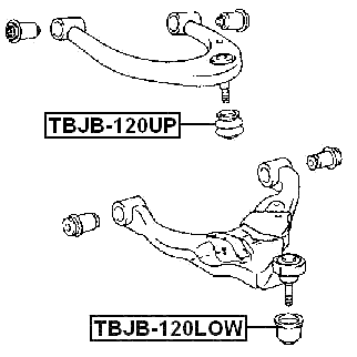 TBJB-120UP - FRONT UPPER CONTROL ARM BALL JOINT BOOT 38X36X19