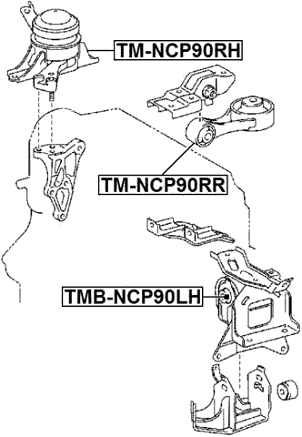 TM-NCP90RH - RIGHT ENGINE MOUNT (HYDRO)