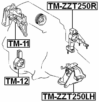 TM-ZZT250LH - LEFT ENGINE MOUNT