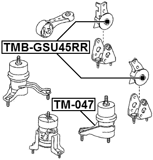 TMB-GSU45RR - REAR ENGINE MOUNT BUSHING