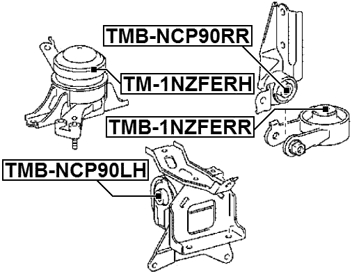 TMB-NCP90RR - REAR ENGINE MOUNT BUSHING