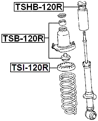 TSB-120R - REAR SHOCK ABSORBER BUSHING KIT