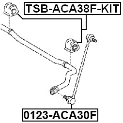 TSB-ACA38F-KIT - FRONT STABILIZER BAR BUSH KIT D22.2