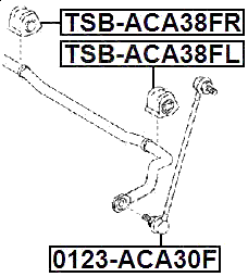 TSB-ACA38FL - FRONT STABILIZER BAR BUSH LEFT D22.2