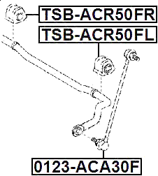TSB-ACR50FL - FRONT STABILIZER BAR BUSH LEFT D24.5