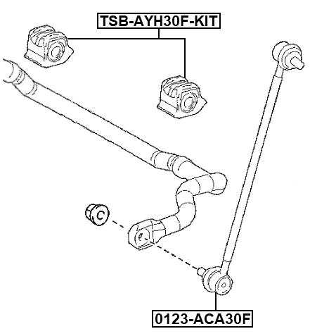 TSB-AYH30F-KIT - FRONT STABILIZER BAR BUSH KIT D27.2