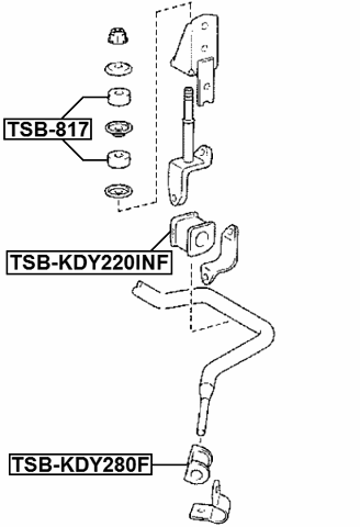 TSB-KDY220INF - FRONT STABILIZER BAR BUSH D22