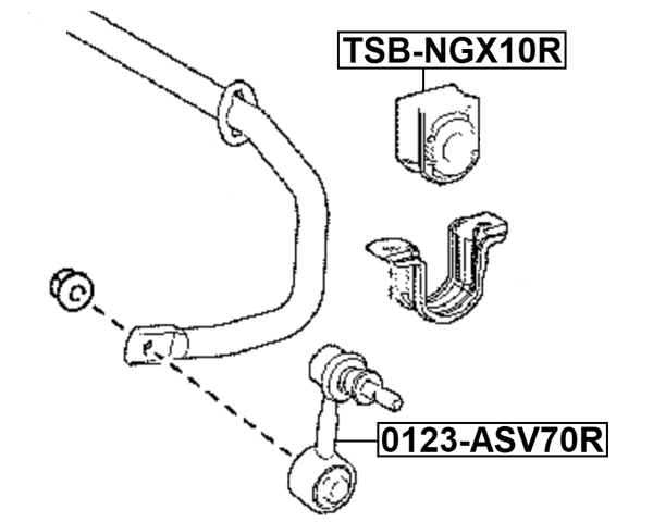 TSB-NGX10R - REAR STABILIZER BAR BUSH D24.2