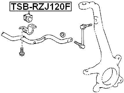 TSB-RZJ120F - FRONT STABILIZER BAR BUSH D28