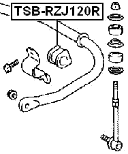TSB-RZJ120R - REAR STABILIZER BAR BUSH D19