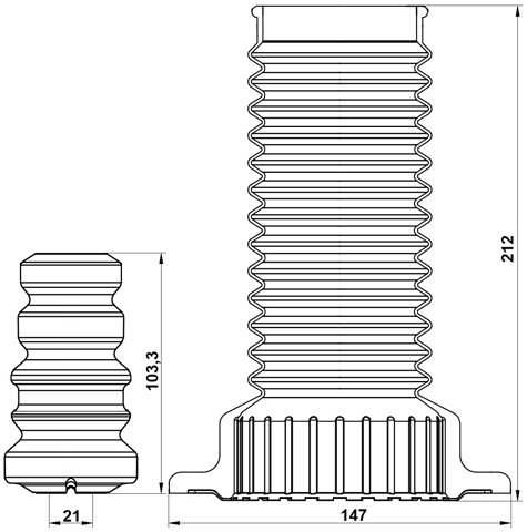 TSHB-ACA33F-KIT - BOOT WITH JOUNCE BUMPER FRONT SHOCK ABSORBER KIT
