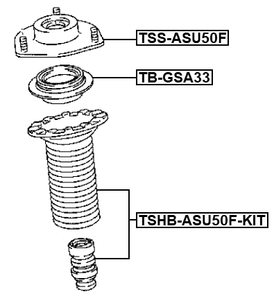 TSHB-ASU50F-KIT - BOOT WITH JOUNCE BUMPER FRONT SHOCK ABSORBER KIT