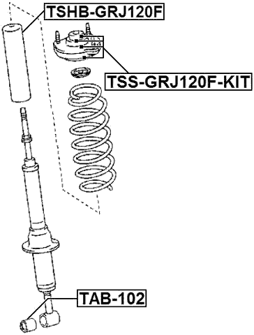 TSHB-GRJ120F - FRONT SHOCK ABSORBER BOOT