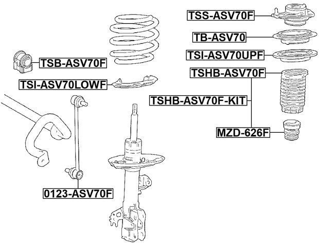 TSI-ASV70LOWF - FRONT SPRING LOWER SEAT