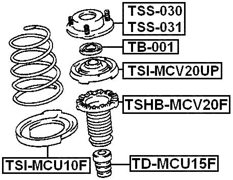 TSS-030 - FRONT SHOCK ABSORBER MOUNTING RIGHT