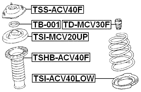 TSS-ACV40F - FRONT SHOCK ABSORBER MOUNTING