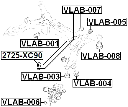 VLAB-008 - REAR CROSSMEMBER BUSHING