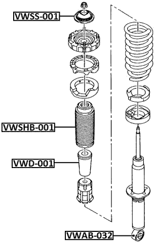 VWAB-032 - BUSHING, REAR SHOCK ABSORBER