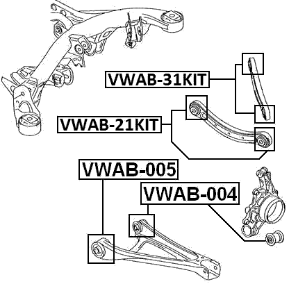 VWAB-21KIT - REAR TRASVERSE ROD BUSHING KIT