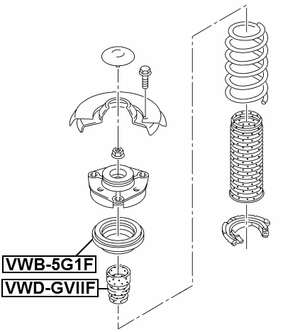 VWB-5G1F - FRONT SHOCK ABSORBER BEARING
