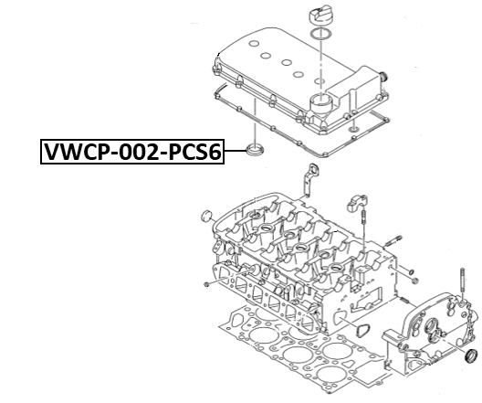 VWCP-002-PCS6 - GASKET ROCKER COVER SPARK PLUG HOLE PCS 6
