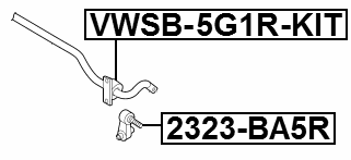 VWSB-5G1R-KIT - REAR STABILIZER BAR BUSH KIT D19.6