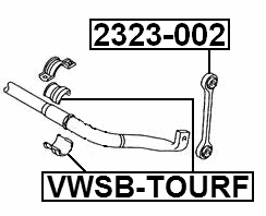 VWSB-TOURF - FRONT STABILIZER BAR BUSH D37