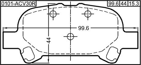 0101-ACV30R - PAD KIT, DISC BRAKE, REAR
