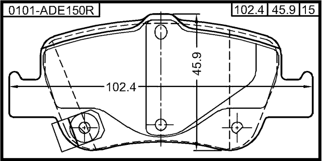 0101-ADE150R - PAD KIT, DISC BRAKE, REAR - KIT