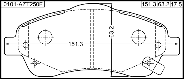 0101-AZT250F - PAD KIT, DISC BRAKE, FRONT