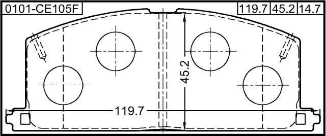 0101-CE105F - PAD KIT, DISC BRAKE, FRONT