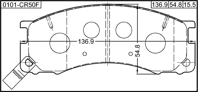 0101-CR50F - PAD KIT, DISC BRAKE, FRONT