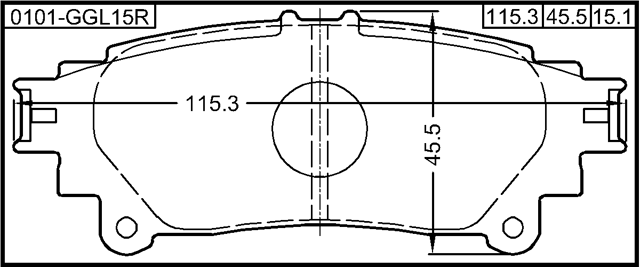 0101-GGL15R - PAD KIT, DISC BRAKE, REAR