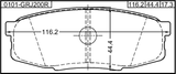 0101-GRJ200R - PAD KIT, DISC BRAKE, REAR