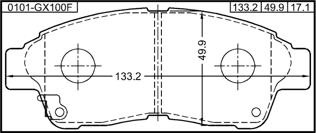 0101-GX100F - PAD KIT, DISC BRAKE, FRONT