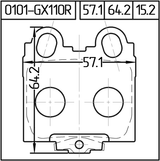 0101-GX110R - PAD KIT, DISC BRAKE, REAR