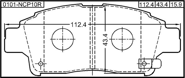 0101-NCP10R - PAD KIT, DISC BRAKE, FRONT