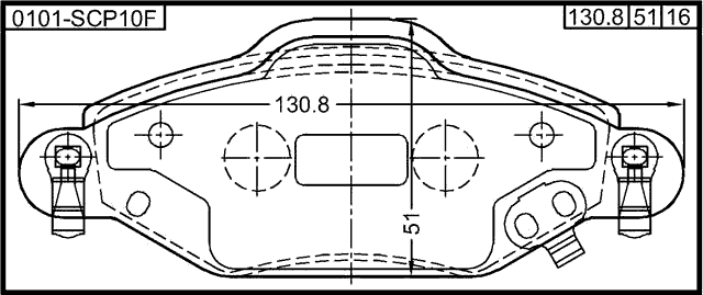 0101-SCP10F - PAD KIT, DISC BRAKE, FRONT (WITH ANTI SQUEAL SHIM)