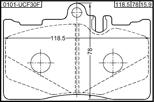 0101-UCF30F - PAD KIT, DISC BRAKE, FRONT