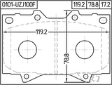 0101-UZJ100F - PAD KIT, DISC BRAKE, FRONT