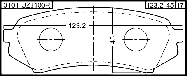 0101-UZJ100R - PAD KIT, DISC BRAKE, REAR