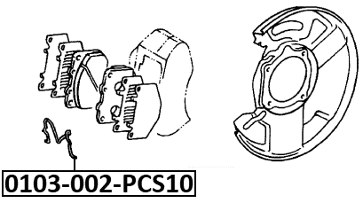 0103-002-PCS10 - ANTI-RATTLE SPRING, DISC BRAKE PADS PCS 10